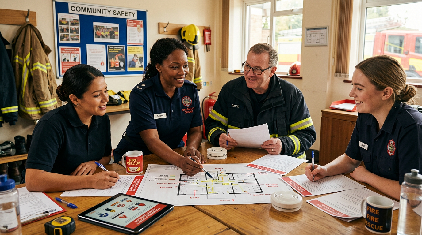 Call Fire Fighter safety team discussing preparedness plans